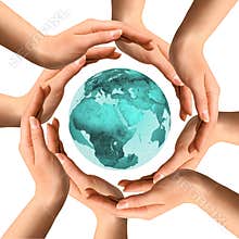 Hands Surrounding the Earth