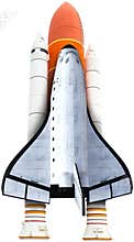 Space Shuttle, Booster Rocket, Isolated