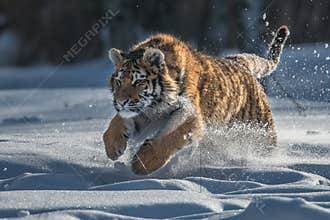 Siberian Tiger in the snow Panthera tigris