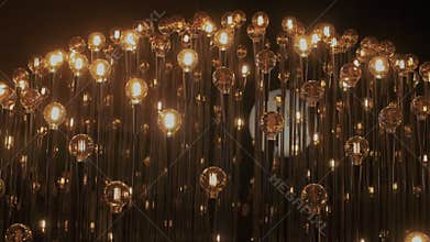 Edison tunsteen vintage light bulbs in darkness