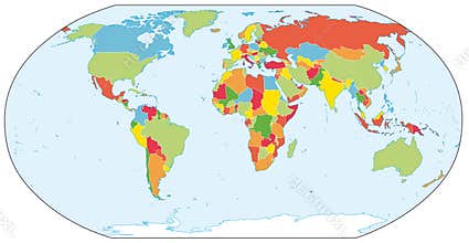 Actual world political map