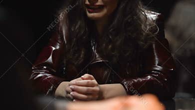 Female felon giving open-hearted confession about crime, crying regretfully