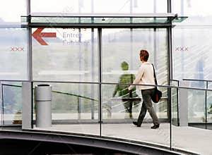 Glass entrance