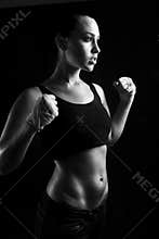 Toned female fitness body