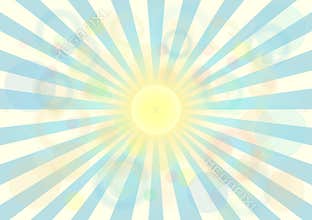 Shinning sun with solar beam background