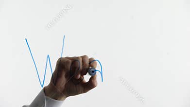 Wealth word written on glass, abundance of assets, unlimited opportunities