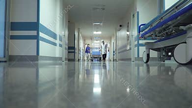 Patient Transportation in Hospital on Surgical Bed