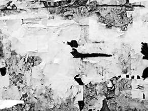 Vintage Old Scratched advertising Grunge walls billboard torn poster paper, urban texture Abstract Frame Background Creased Crumpl
