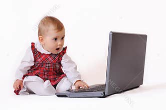 Baby and computer