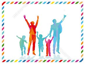 Joyful family are cheerful