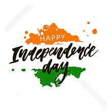 India Independence Day 15 august Lettering Calligraphy Illustration