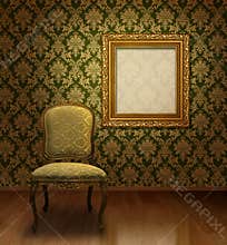 Classic chair in room