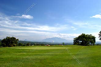 9th hole at San Roque golf course in Spain on a bright sunny day