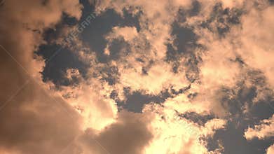 Beautiful sky, sunshine appearing from the clouds, brown tones, amazing nature shooting outdoor