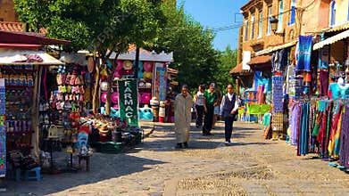 Chefchaouen, Morocco, October 2 2018: Street life of the Blue city Chefchaouen