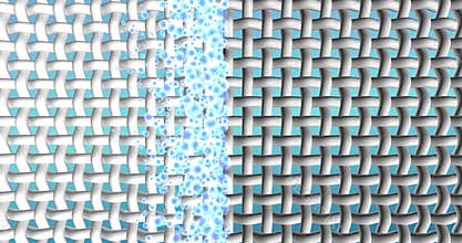 3D animation. Bleach, washing powder, stain remover or liquid laundry detergent action.