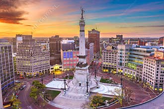Indianapolis, Indiana, USA Cityscape and Monument