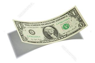One Dollar Bill Isolated