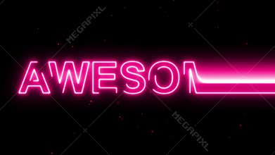 Awesome text revealed neon modern hot glowing motion background