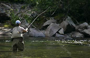 Fly Fish cast in Montana