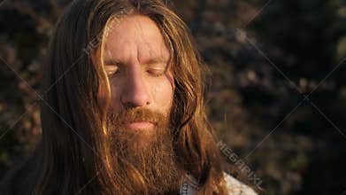Bearded Man in Meditation