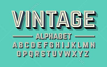 Retro style 3d alphabet