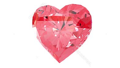 Red heart gemstone