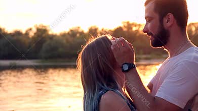 Couple in love on beach