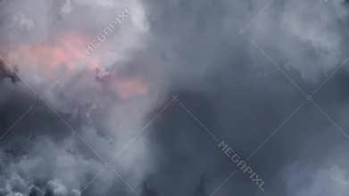 Red Lightnings, Rain & Clouds Animation Motion Background