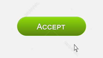 Accept web interface button clicked with mouse cursor, different color choice