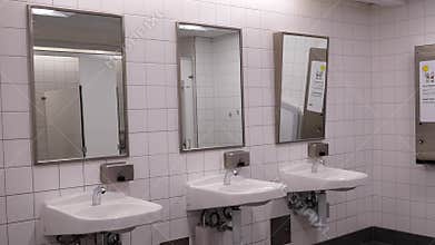 Motion of clean new public toilet room