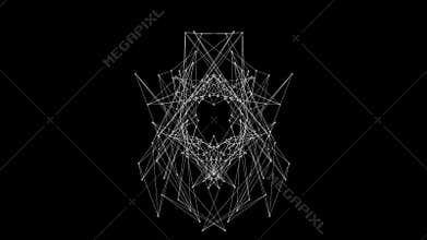 DNA molecule fractal network structure. Abstract network connection, isolated on black background.