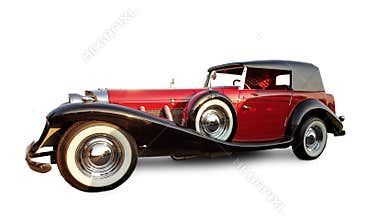 Vintage long red car