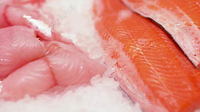 Seafood or fish on ice