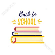 Back to school. Symbol of knowledge and study the book. A stack of textbooks.