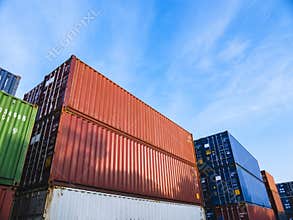 Containers Cargo shipping Logistic freight warehouse Transport Business