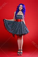 Polka-dot pin-up dress