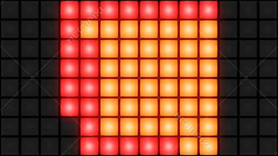 Colorful Disco nightclub dance floor wall glowing light grid background vj loop