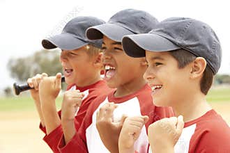 Young Boys In Baseball Team