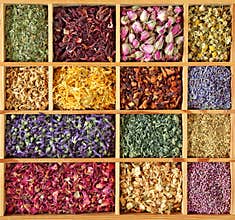 Assortment of dried tea