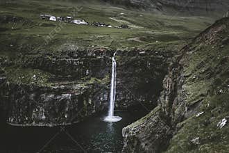 Gasadalur waterfall in faroe island