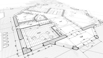 Architecture design: blueprint plan - illustration of a plan mod