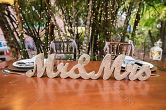 Wedding decoration on table