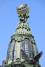 The dome of the corner tower of the Singer house.