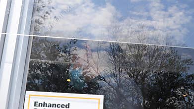 McDonalds drive thru employee face mask pulled down