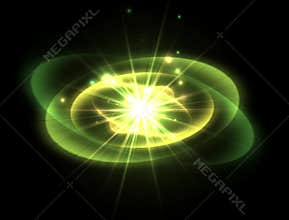 abstract energy atom nucleus explosion