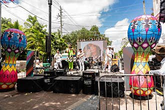 Miami, Florida, USA - March 13, 2022: Calle Ocho Music Festival