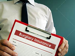 Empty Burglary insurance form with clipboard.