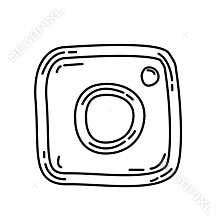 Instagram Icon vector. Doodle Hand Drawn or Black Outline Icon Style