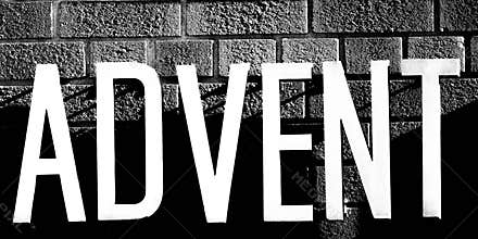 Advent Words on Brick Building